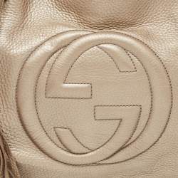 Pre Owned Gucci Gold Leather Medium Soho Chain Shoulder Bag