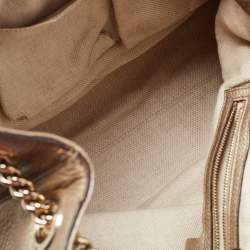 Pre Owned Gucci Gold Leather Medium Soho Chain Shoulder Bag