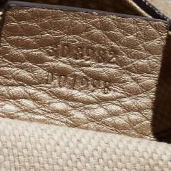 Pre Owned Gucci Gold Leather Medium Soho Chain Shoulder Bag