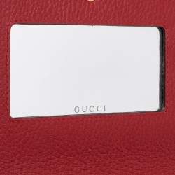 Gucci Red Leather Mini GG Marmont Wallet on Chain