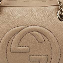 Pre Owned Gucci Beige Leather Soho Bag