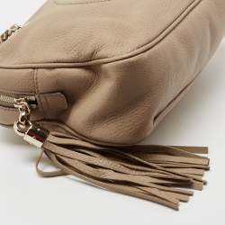 Pre Owned Gucci Beige Leather Soho Bag