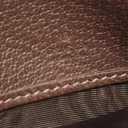 Pre Owned Gucci Beige/Brown GG Supreme Canvas and Leather Ophidia Web Wallet on Chain