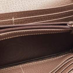 Pre Owned Gucci Beige/Brown GG Supreme Canvas and Leather Ophidia Web Wallet on Chain