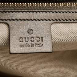 Pre Owned Gucci Dark Olive Guccissima Patent Leather Large Emily Chain Shoulder Bag