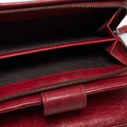 Gucci Burgundy Leather Interlocking G French Compact Wallet