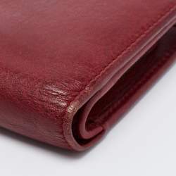 Gucci Burgundy Leather Interlocking G French Compact Wallet