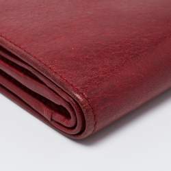 Gucci Burgundy Leather Interlocking G French Compact Wallet