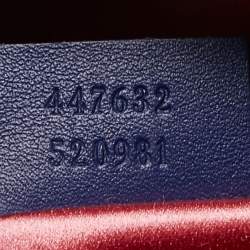 Pre Owned Gucci Royal Blue Matelassé Velvet Small GG Marmont Shoulder Bag