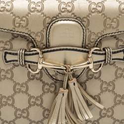 Pre Owned Gucci Gold Guccissima Leather Small Emily Shoulder Bag