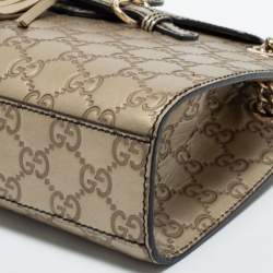 Pre Owned Gucci Gold Guccissima Leather Small Emily Shoulder Bag