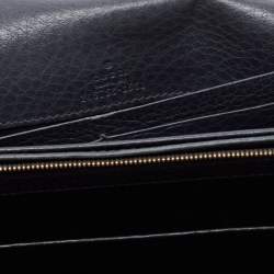 Gucci Grey Leather Horsebit Web Wallet On Chain