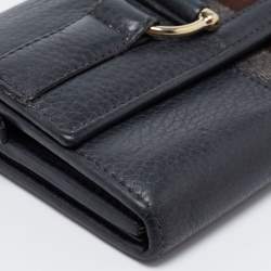 Gucci Grey Leather Horsebit Web Wallet On Chain