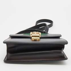 Pre Owned Gucci Black Leather Mini Sylvie Top Handle Bag