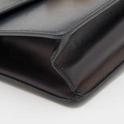 Pre Owned Gucci Black Leather Mini Sylvie Top Handle Bag