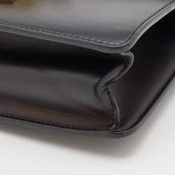 Pre Owned Gucci Black Leather Mini Sylvie Top Handle Bag