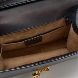 Pre Owned Gucci Black Leather Mini Sylvie Top Handle Bag