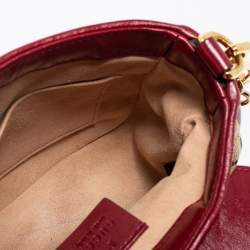 مملوكة مسبقًا Gucci Beige/Red GG Canvas and Leather Mini GG Marmont Top Handle Bag