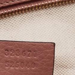 Pre Owned Gucci Dusty Pink Pebbled Leather Bree Tote