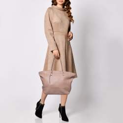 Pre Owned Gucci Dusty Pink Pebbled Leather Bree Tote