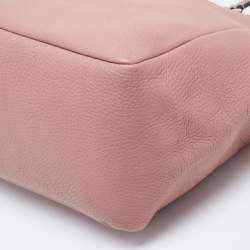 Pre Owned Gucci Dusty Pink Pebbled Leather Bree Tote