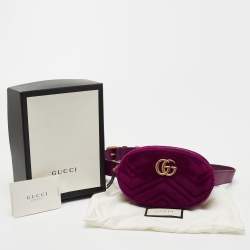 Pre Owned حقيبة حزام غوتشي GG مارمونت قطيفة ماتيلاس بنفسجي