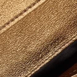 Pre Owned Gucci Metallic Gold Guccissima Leather Flap Continental Wallet
