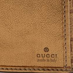 Pre Owned Gucci Metallic Gold Guccissima Leather Flap Continental Wallet