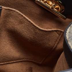 Gucci Beige/Black GG Supreme Canvas and Leather Small Padlock Tote