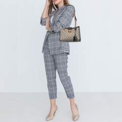 Gucci Beige/Black GG Supreme Canvas and Leather Small Padlock Tote