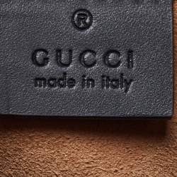 Gucci Beige/Black GG Supreme Canvas and Leather Small Padlock Tote