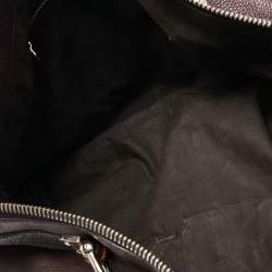 Pre Owned Gucci Plum Leather Medium Bamboo Bar Tote