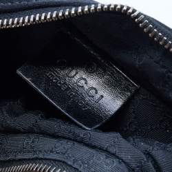 Pre Owned Gucci Black Satin Hoop Mini Wristlet
