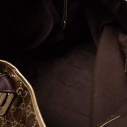 Pre Owned Gucci Brown/Gold GG Canvas And Leather Princy Tote