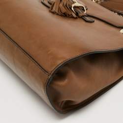 Pre Owned Gucci Brown Leather Large Emily Chain Shoulder Bag
