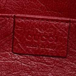 Pre Owned Gucci Red Beads and Lizard Leather Horsebit Chain Clutch