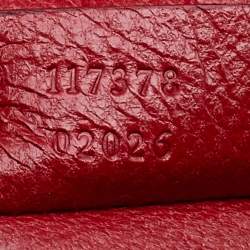 Pre Owned Gucci Red Beads and Lizard Leather Horsebit Chain Clutch