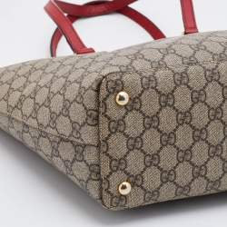 Pre Owned Gucci Tri Color GG Supreme Canvas and Leather Medium Tote