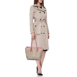 Pre Owned Gucci Tri Color GG Supreme Canvas and Leather Medium Tote