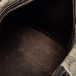 Pre Owned Gucci Beige/Dark Brown GG Supreme Canvas and Leather Medium Hearts Joy Boston Bag