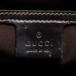 Pre Owned Gucci Beige/Dark Brown GG Supreme Canvas and Leather Medium Hearts Joy Boston Bag