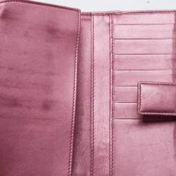 Gucci Beige/Metallic Pink Guccisima Canvas and Leather Heart Charm Continental Wallet