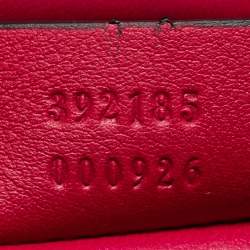 Pre Owned Gucci Pink Satin Crystal Interlocking G Broadway Clutch