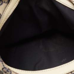 Pre Owned Gucci Blue/Off White Web Guccissima Canvas and Leather Hobo