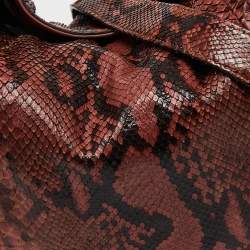 Pre Owned Gucci Pink/Brown Python Peggy Hobo