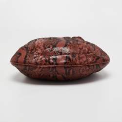 Pre Owned Gucci Pink/Brown Python Peggy Hobo