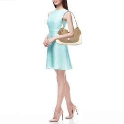 مملوكة مسبقًا Gucci Beige/Off White Canvas and Leather Small Jackie Hobo