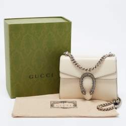 Pre Owned Gucci Off White Leather Mini Dionysus Shoulder Bag
