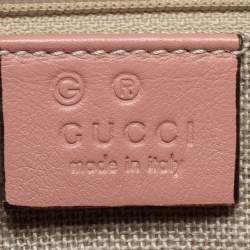Pre Owned Gucci Dusty Pink Microguccissima Leather Medium Joy Boston Bag