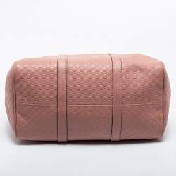 Pre Owned Gucci Dusty Pink Microguccissima Leather Medium Joy Boston Bag